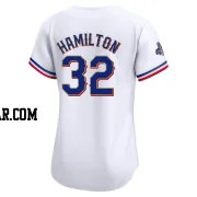 Josh Hamilton Women's Texas Rangers Gold Limited White 2024 Collection Jersey