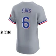 Josh Jung Men's Texas Rangers Gray Elite Road Jersey