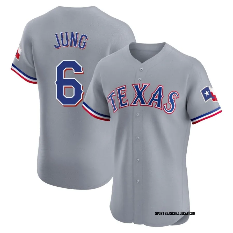 Josh Jung Men's Texas Rangers Gray Elite Road Jersey