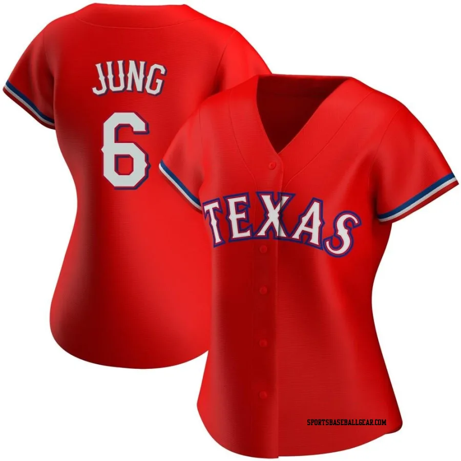 Josh Jung Women's Texas Rangers Red Authentic Alternate Jersey