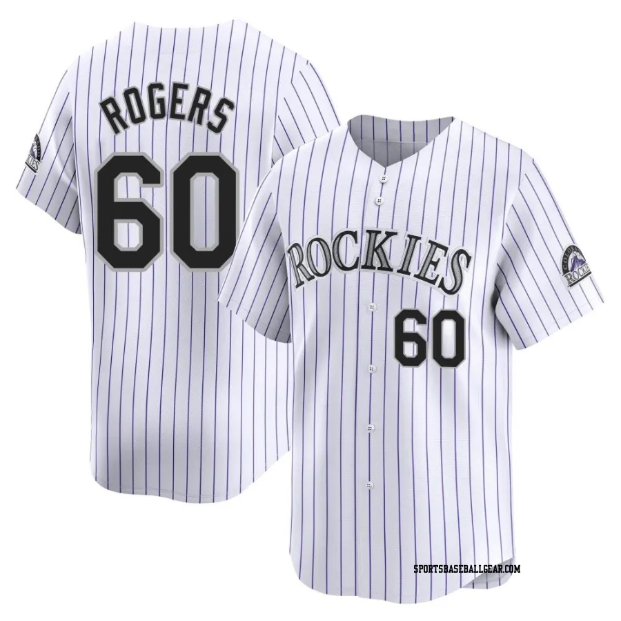 Josh Rogers Youth Colorado Rockies White Limited Home Jersey