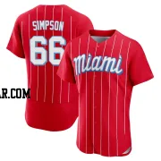 Josh Simpson Men's Miami Marlins Red Authentic 2021 City Connect Jersey