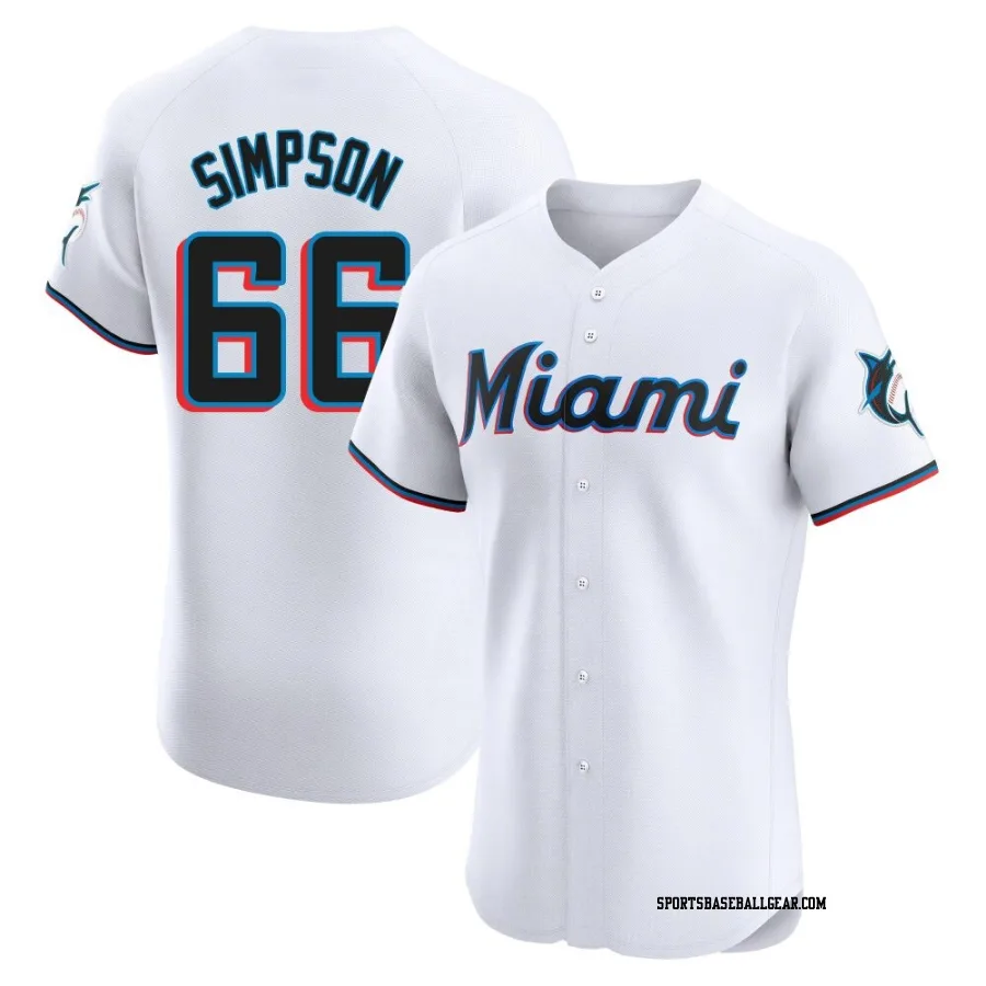 Josh Simpson Men's Miami Marlins White Elite Home Jersey