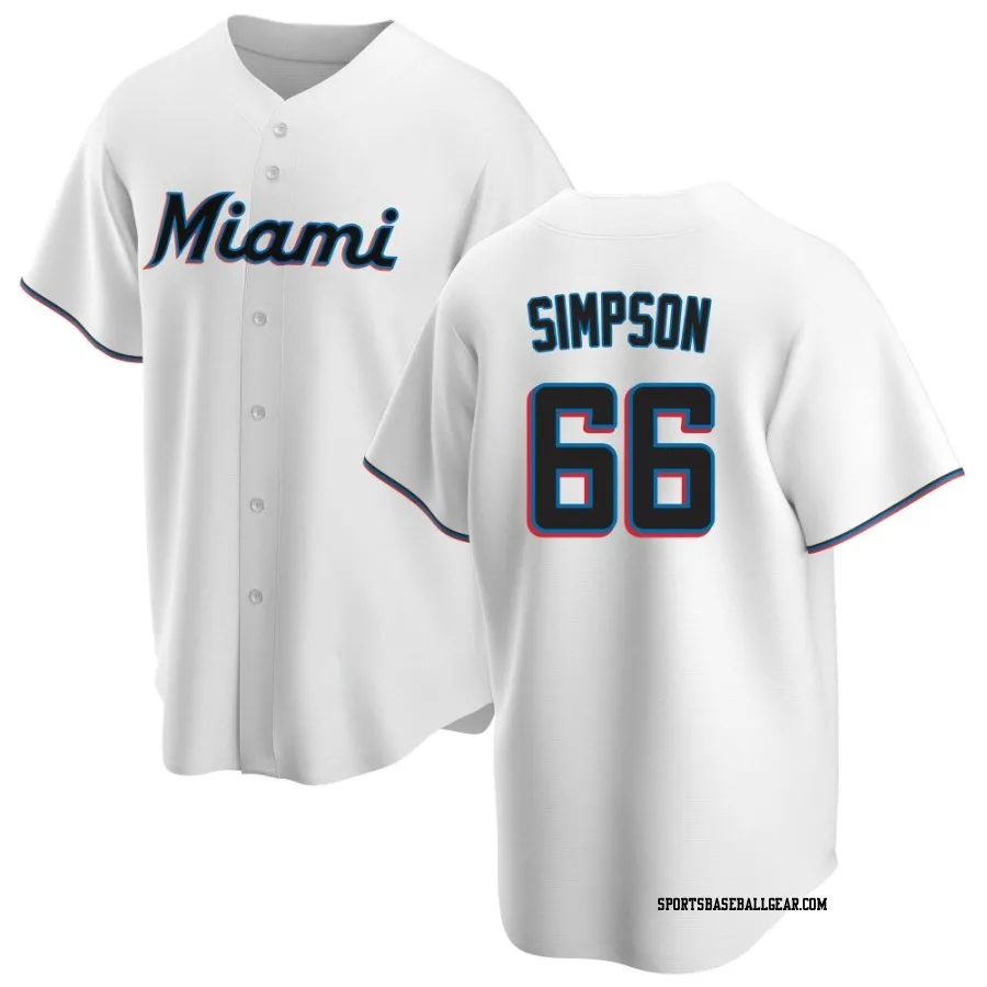 Josh Simpson Men's Miami Marlins White Replica Home Jersey