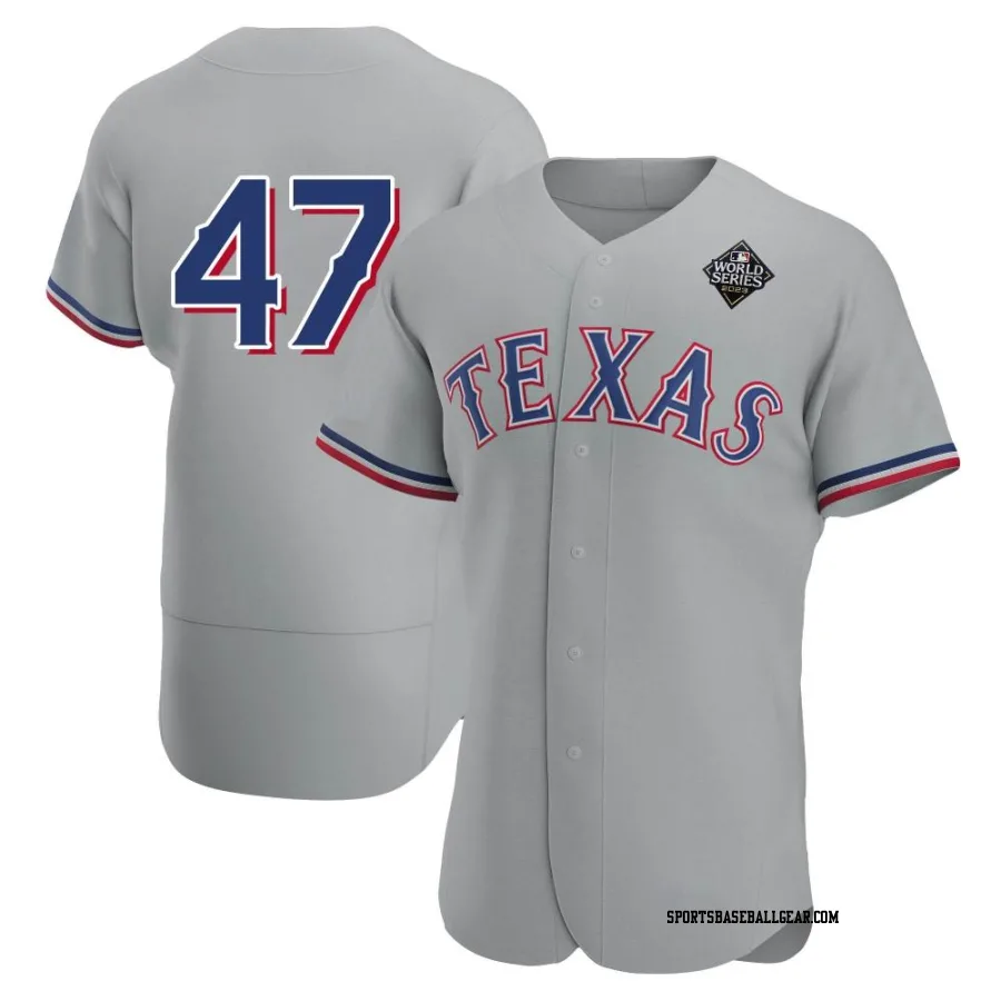Josh Smith Men's Texas Rangers Gray Authentic Road 2023 World Series Jersey