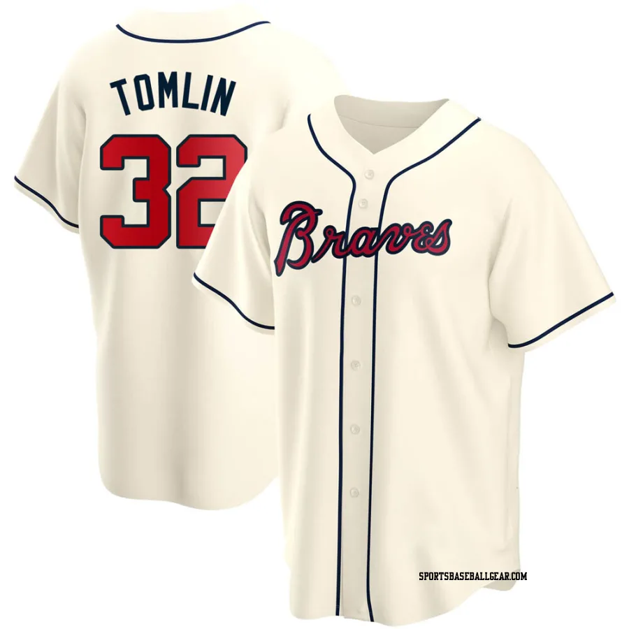 Josh Tomlin Men's Atlanta Braves Cream Replica Alternate Jersey