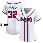 Josh Tomlin Women's Atlanta Braves White Limited Home Jersey