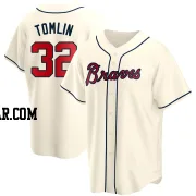 Josh Tomlin Youth Atlanta Braves Cream Replica Alternate Jersey
