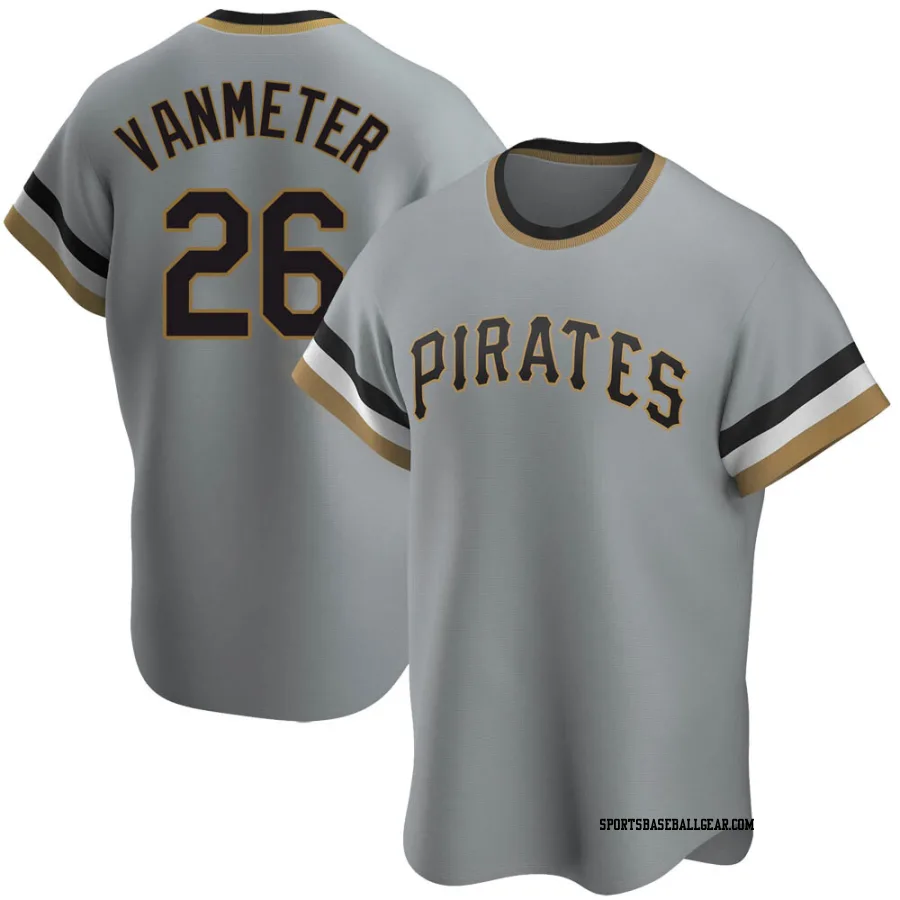 Josh VanMeter Men's Pittsburgh Pirates Gray Replica Road Cooperstown Collection Jersey