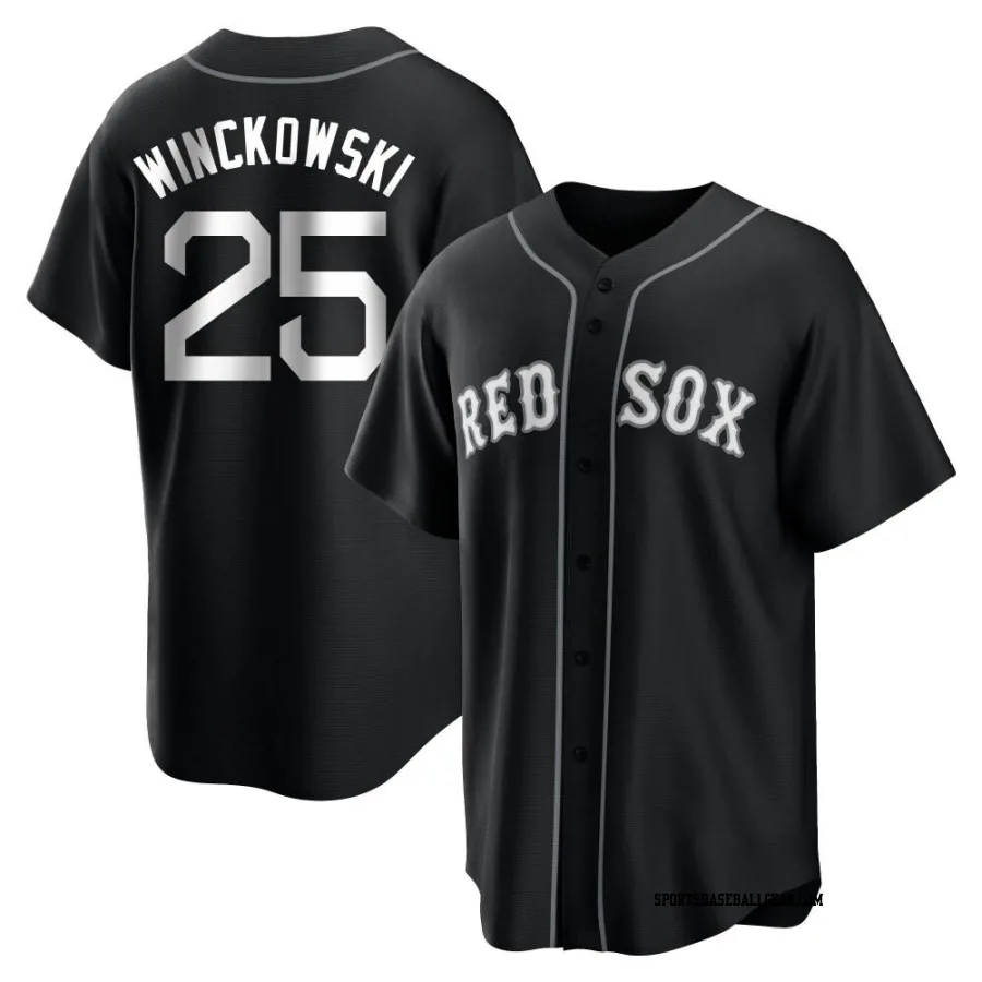 Josh Winckowski Men's Boston Red Sox Black/White Replica Jersey