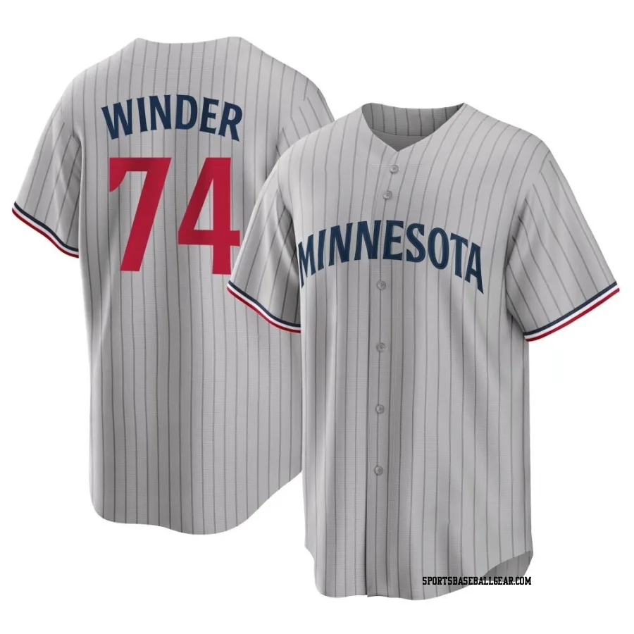 Josh Winder Men's Minnesota Twins Gray Replica Road Jersey