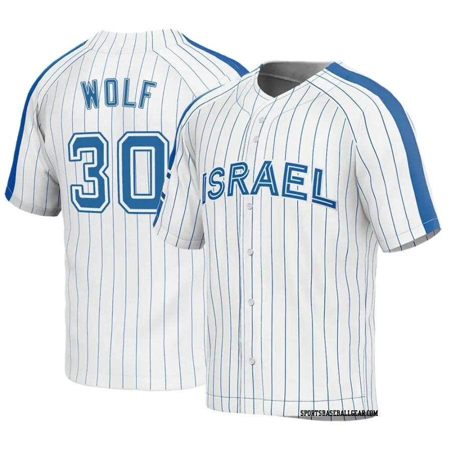 Josh Wolf Men's Israel Baseball White Replica 2023 World Baseball Classic Jersey