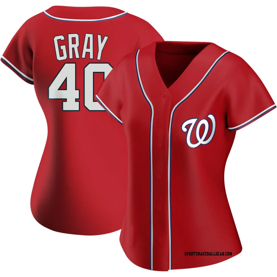 Josiah Gray Women's Washington Nationals Red Authentic Alternate Jersey