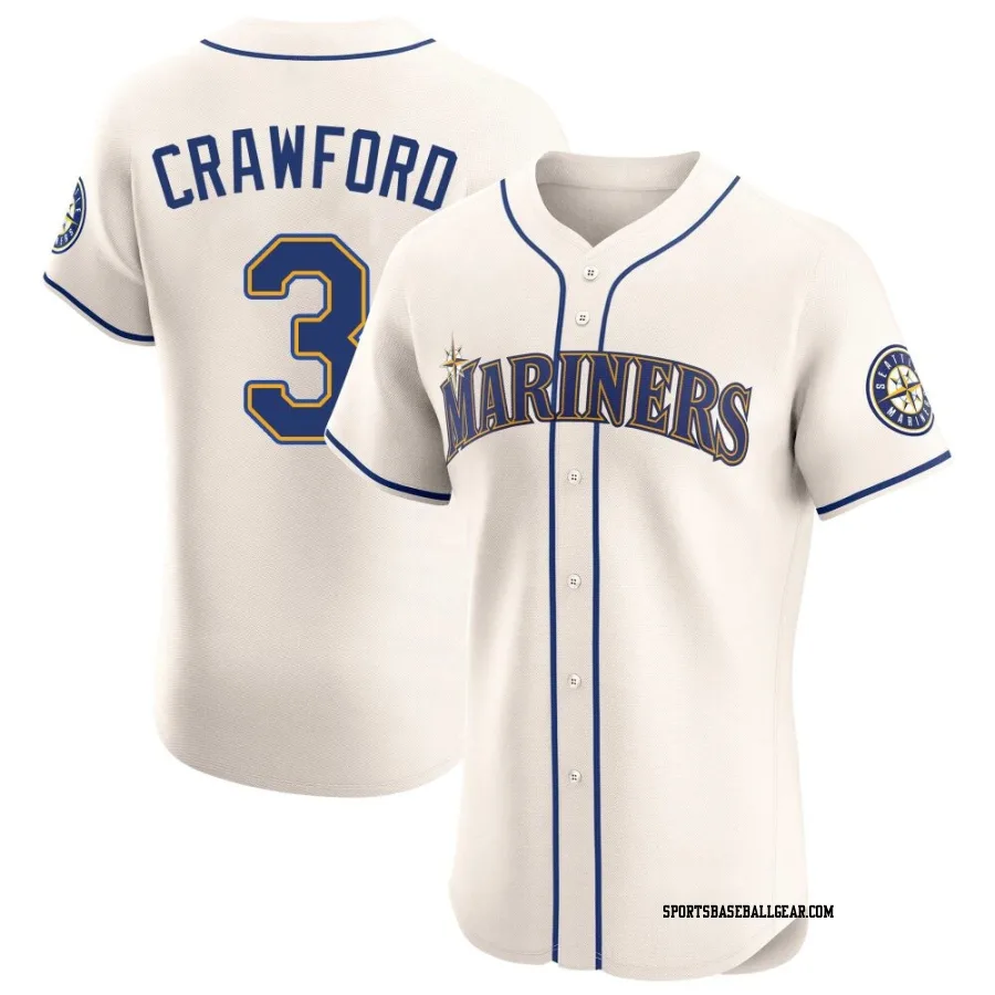 J.P. Crawford Men's Seattle Mariners Cream Elite Alternate Jersey