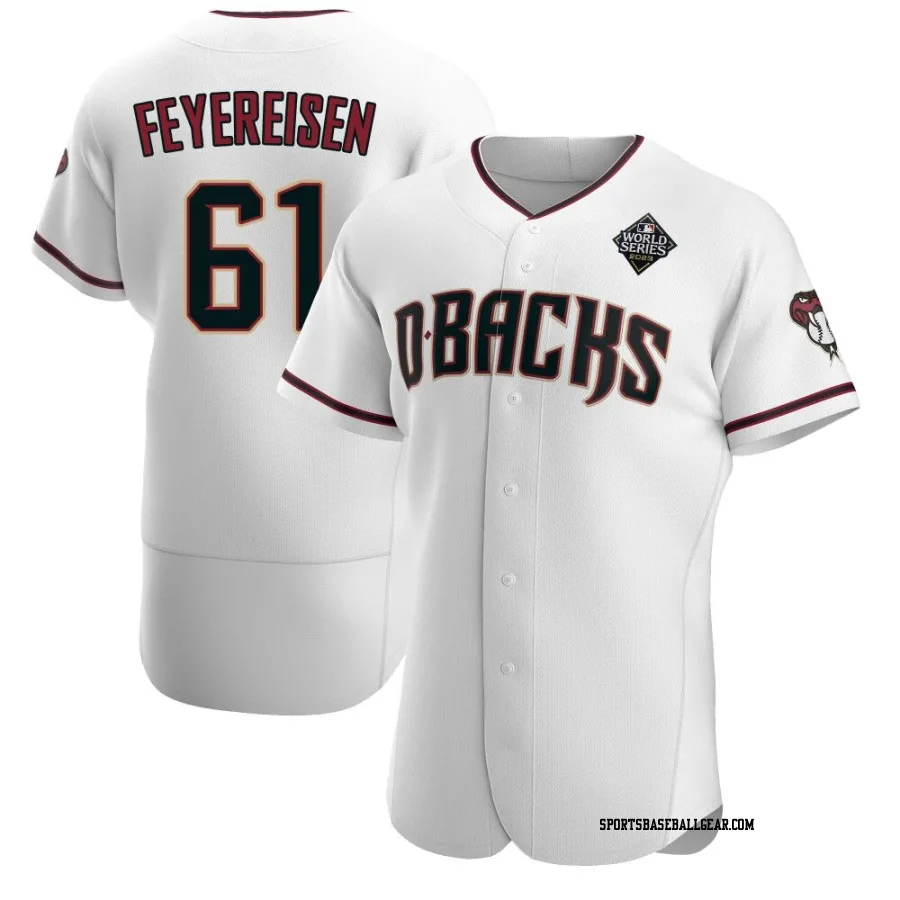 J.P. Feyereisen Men's Arizona Diamondbacks White Authentic Crimson Home 2023 World Series Jersey