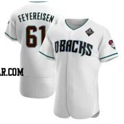 J.P. Feyereisen Men's Arizona Diamondbacks White Authentic Teal Alternate 2023 World Series Jersey