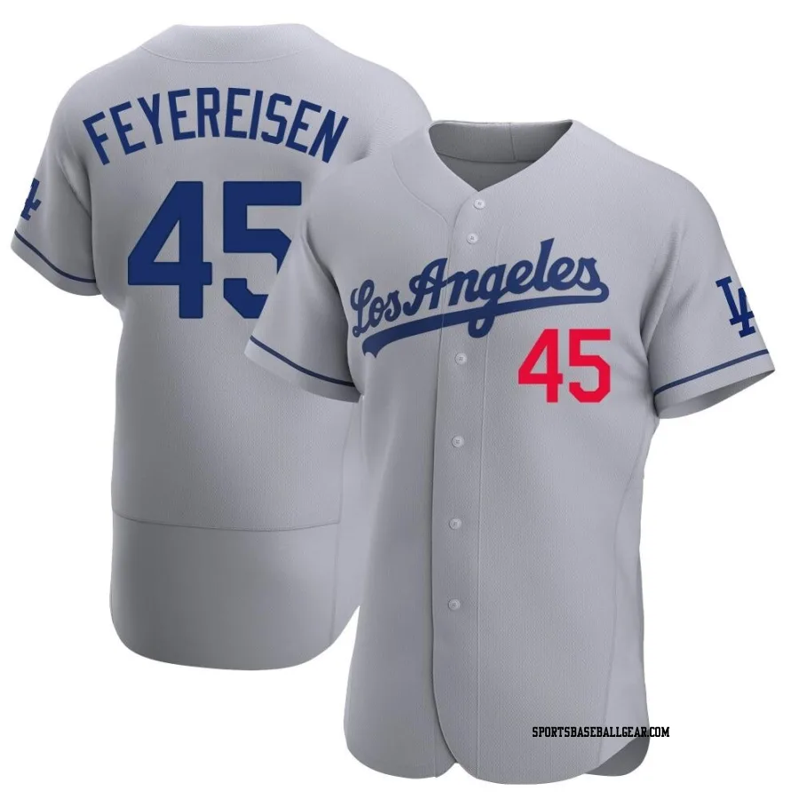 J.P. Feyereisen Men's Los Angeles Dodgers Gray Authentic Away Jersey