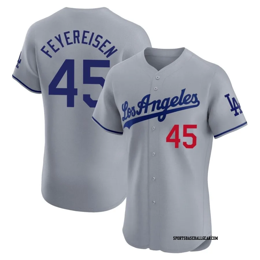 J.P. Feyereisen Men's Los Angeles Dodgers Gray Elite Road Jersey