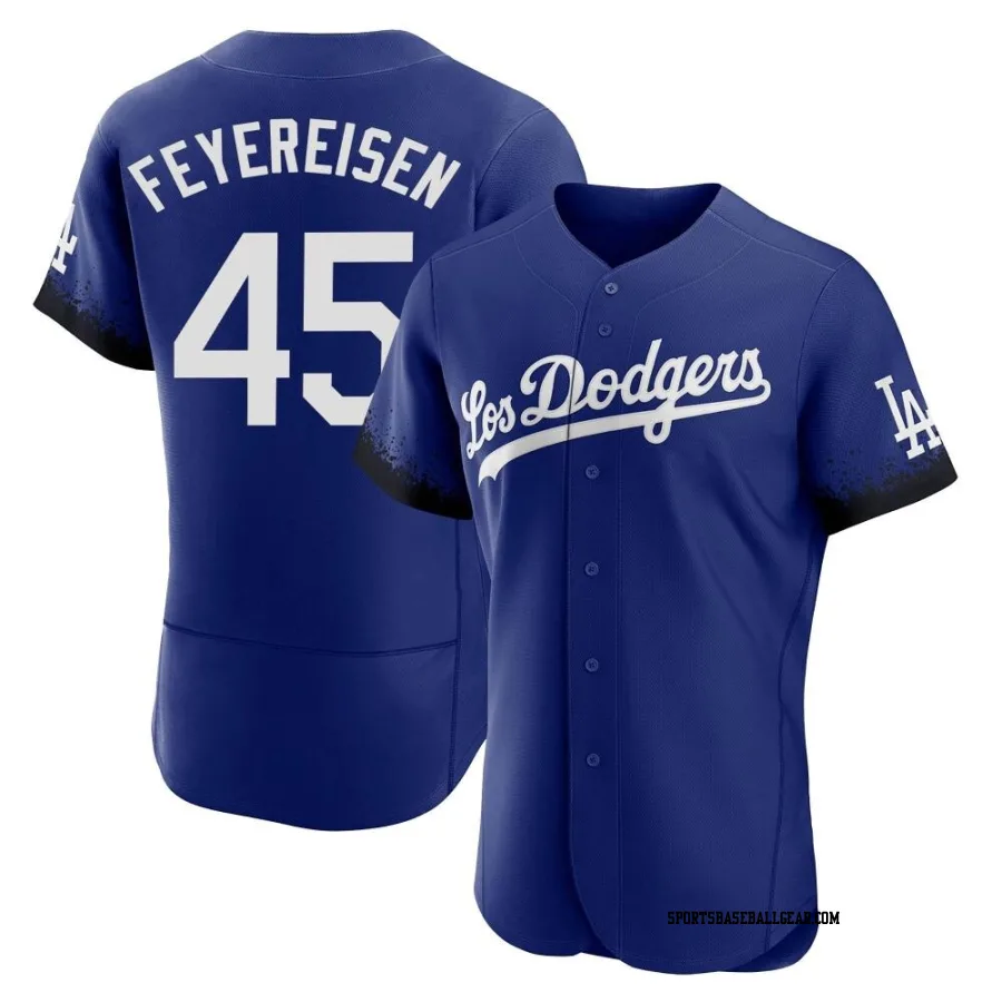 J.P. Feyereisen Men's Los Angeles Dodgers Royal Authentic 2021 City Connect Jersey