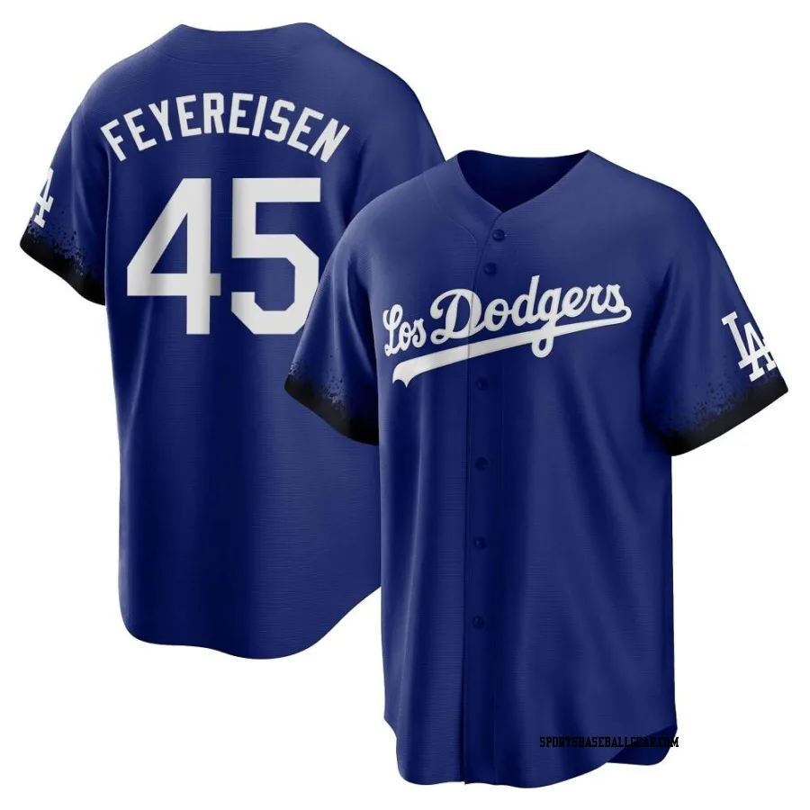 J.P. Feyereisen Men's Los Angeles Dodgers Royal Replica 2021 City Connect Jersey