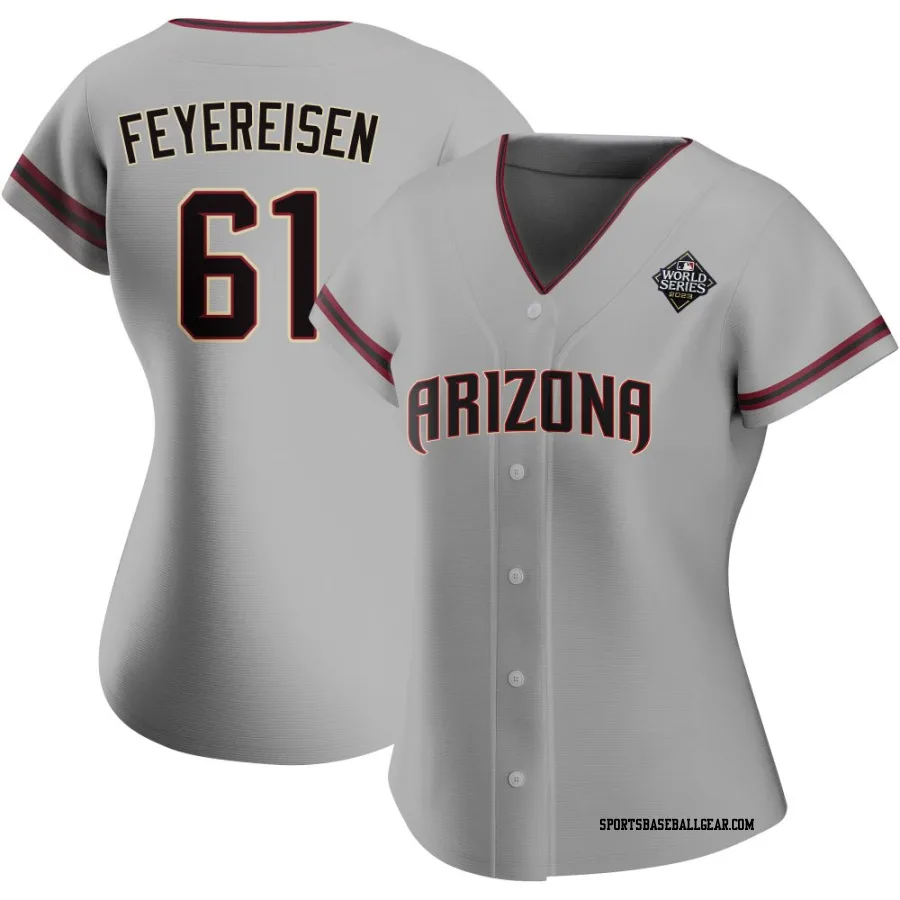 J.P. Feyereisen Women's Arizona Diamondbacks Gray Replica Road 2023 World Series Jersey