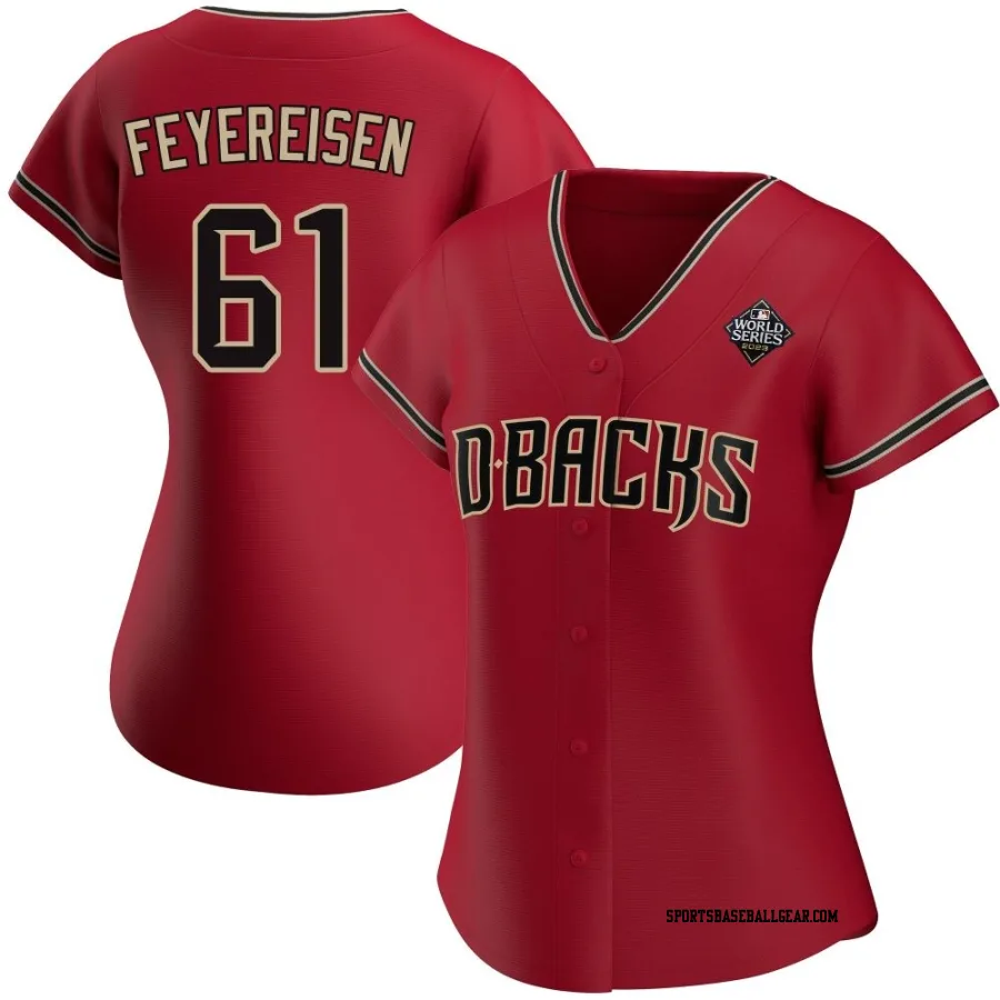 J.P. Feyereisen Women's Arizona Diamondbacks Red Authentic Alternate 2023 World Series Jersey