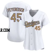 J.P. Feyereisen Women's Los Angeles Dodgers Gold Limited White 2025 Collection Jersey