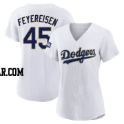 J.P. Feyereisen Women's Los Angeles Dodgers White/Gold Replica 2021 Gold Program Player Jersey