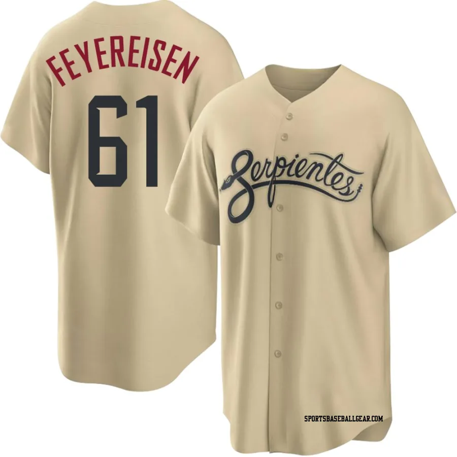 J.P. Feyereisen Youth Arizona Diamondbacks Gold Replica 2021 City Connect Cool Base Jersey
