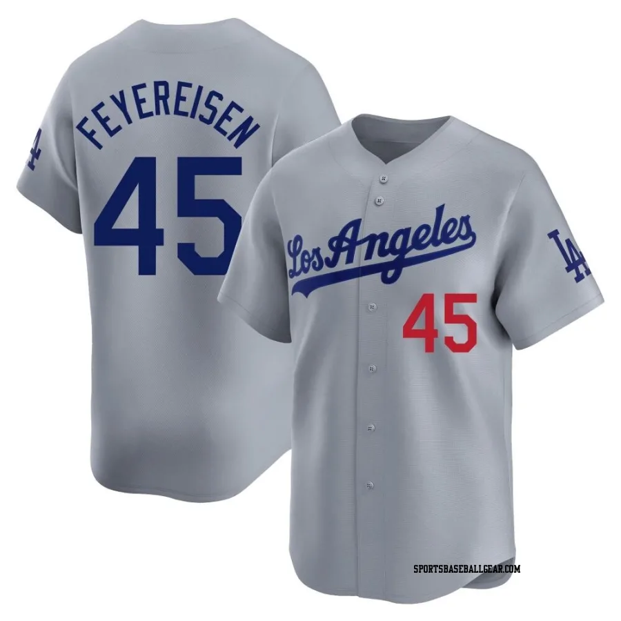 J.P. Feyereisen Youth Los Angeles Dodgers Gray Limited Away Jersey