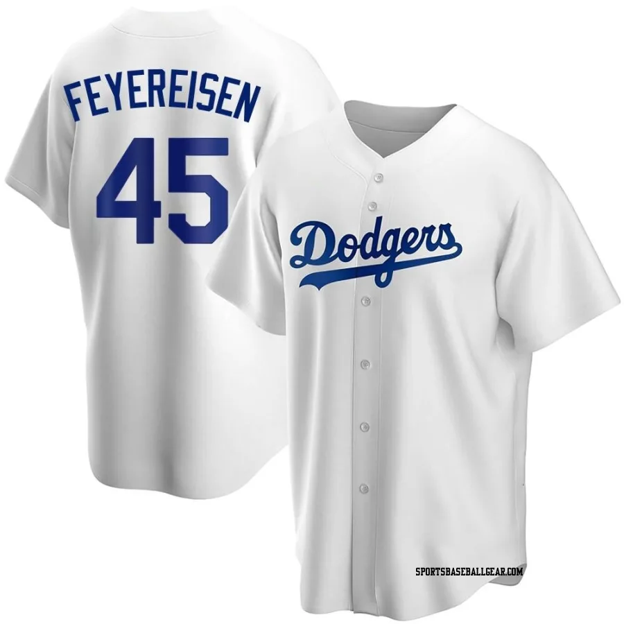 J.P. Feyereisen Youth Los Angeles Dodgers White Replica Home Jersey