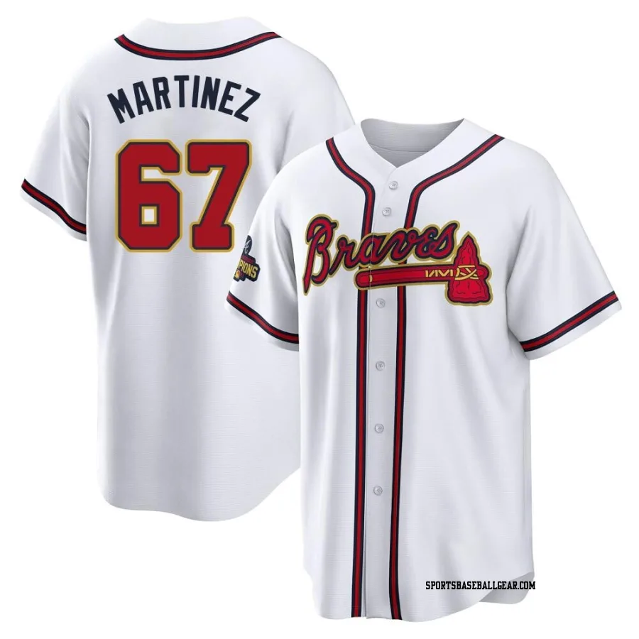 J.P. Martinez Men's Atlanta Braves Gold Replica White 2022 Program Jersey