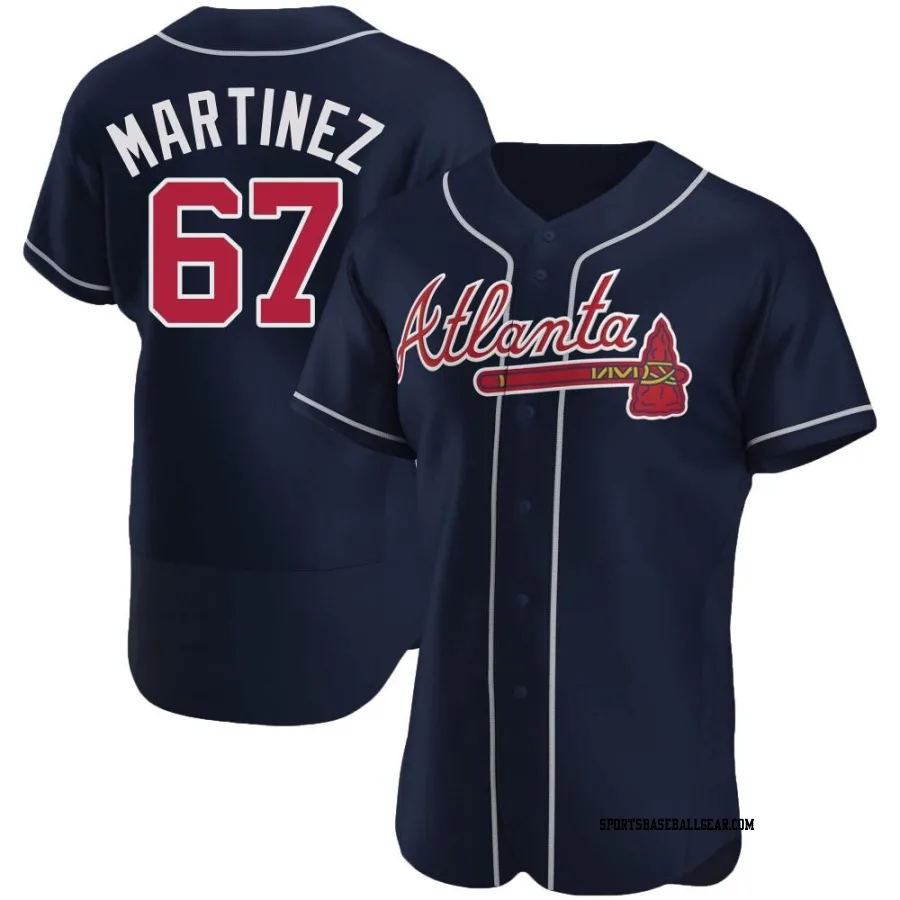 J.P. Martinez Men's Atlanta Braves Navy Authentic Alternate Jersey