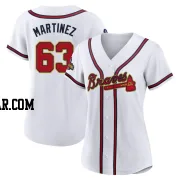 J.P. Martinez Women's Atlanta Braves Gold Authentic White 2022 Program Jersey