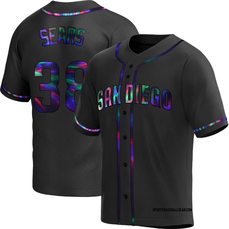 JP Sears Men's San Diego Padres Black Holographic Replica Alternate Jersey