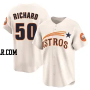 J.R. Richard Men's Houston Astros Cream Limited Throwback Cooperstown Collection Jersey