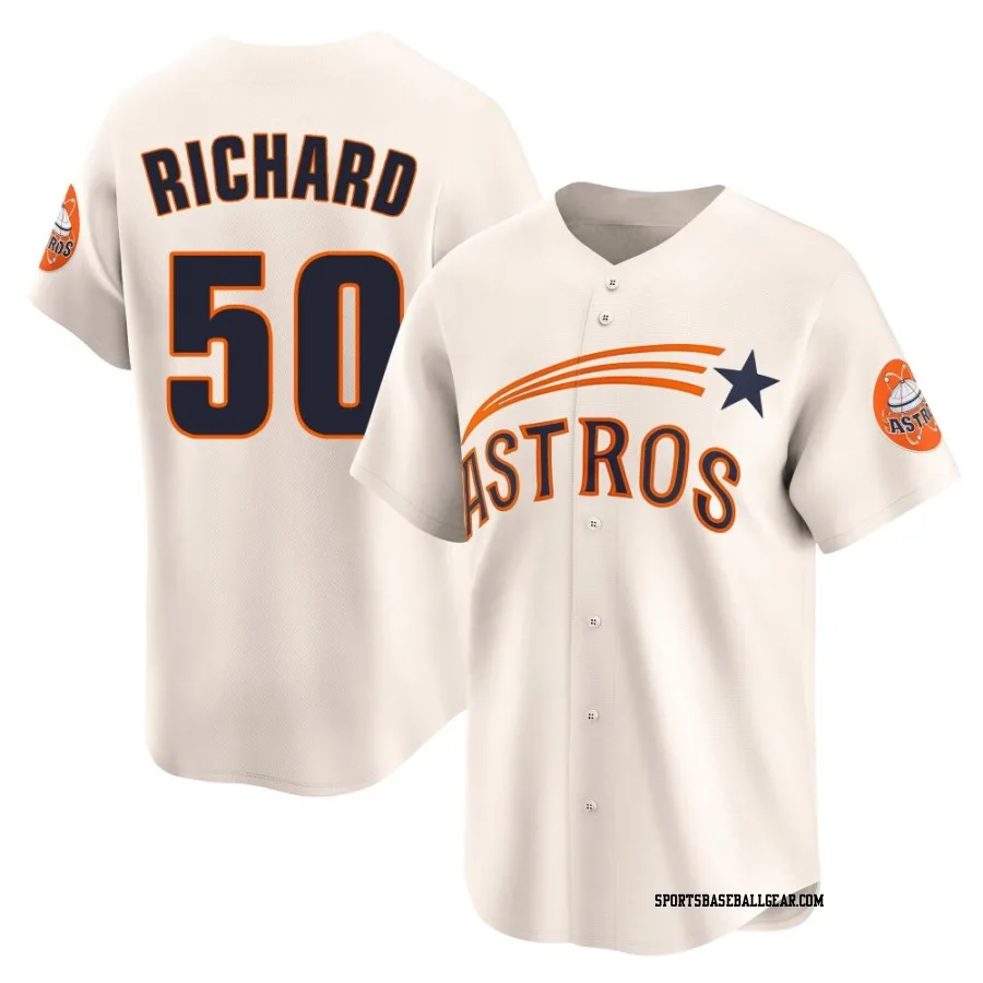 J.R. Richard Men's Houston Astros Cream Limited Throwback Cooperstown Collection Jersey