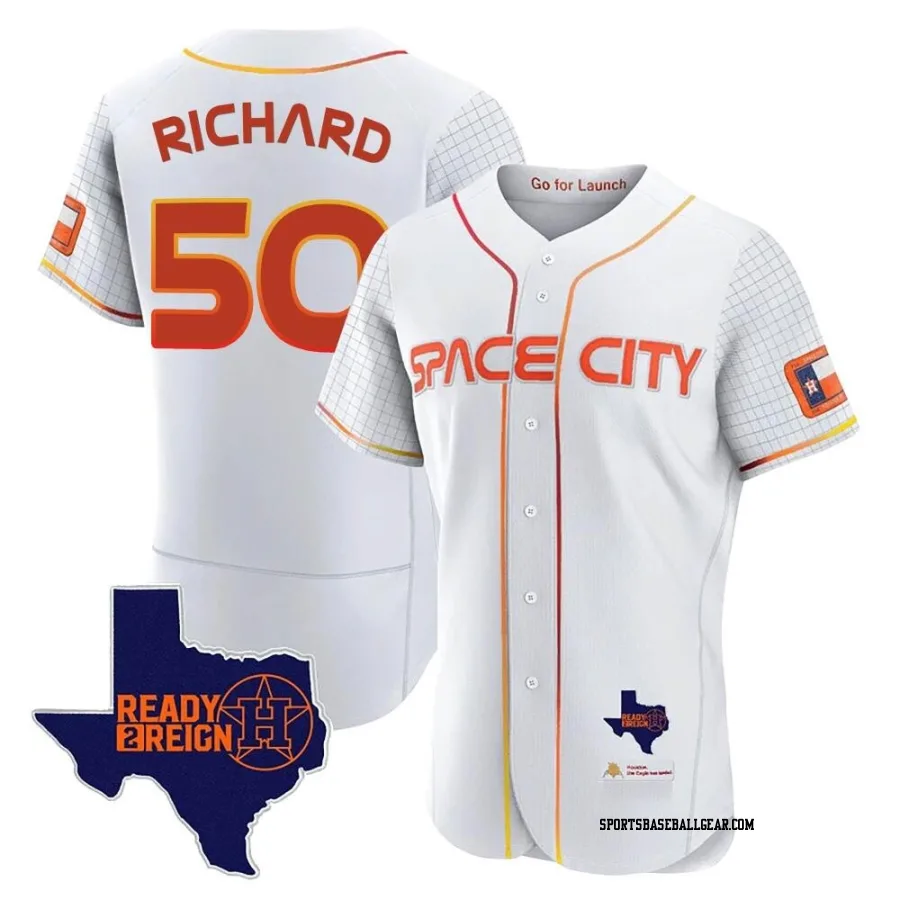 J.R. Richard Men's Houston Astros White Authentic 2023 Space City Ready 2 Reign Flex Base Jersey
