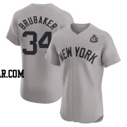 JT Brubaker Men's New York Yankees Gray Elite Road 2024 World Series Jersey