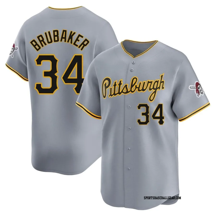 JT Brubaker Men's Pittsburgh Pirates Gray Limited Away Jersey