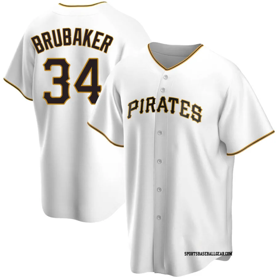 JT Brubaker Men's Pittsburgh Pirates White Replica Home Jersey