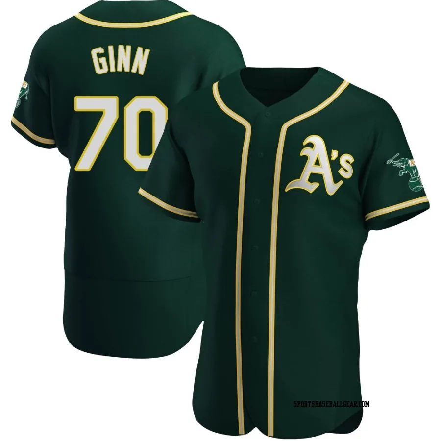 J.T. Ginn Men's Oakland Athletics Green Authentic Alternate Jersey