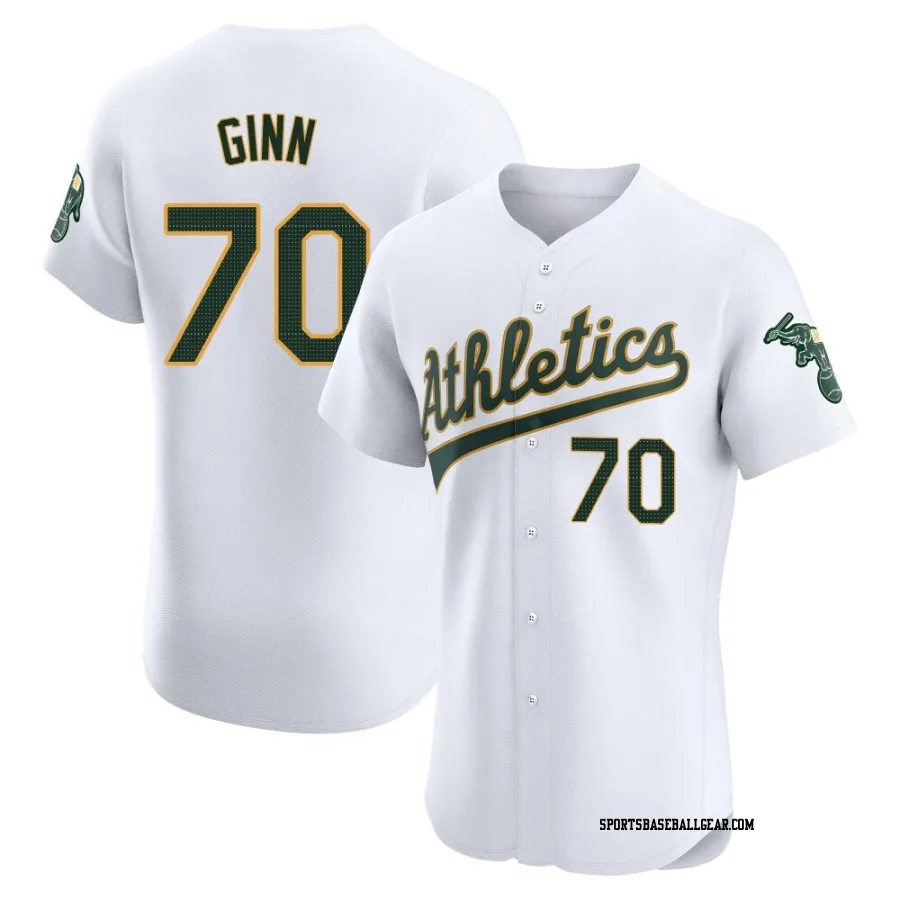 J.T. Ginn Men's Oakland Athletics White Elite Home Jersey