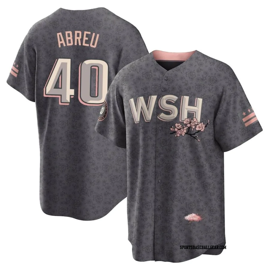 Juan Abreu Youth Washington Nationals Gray Replica 2022 City Connect Jersey