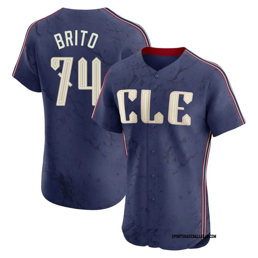 Juan Brito Men's Cleveland Guardians Navy Elite 2024 City Connect Jersey