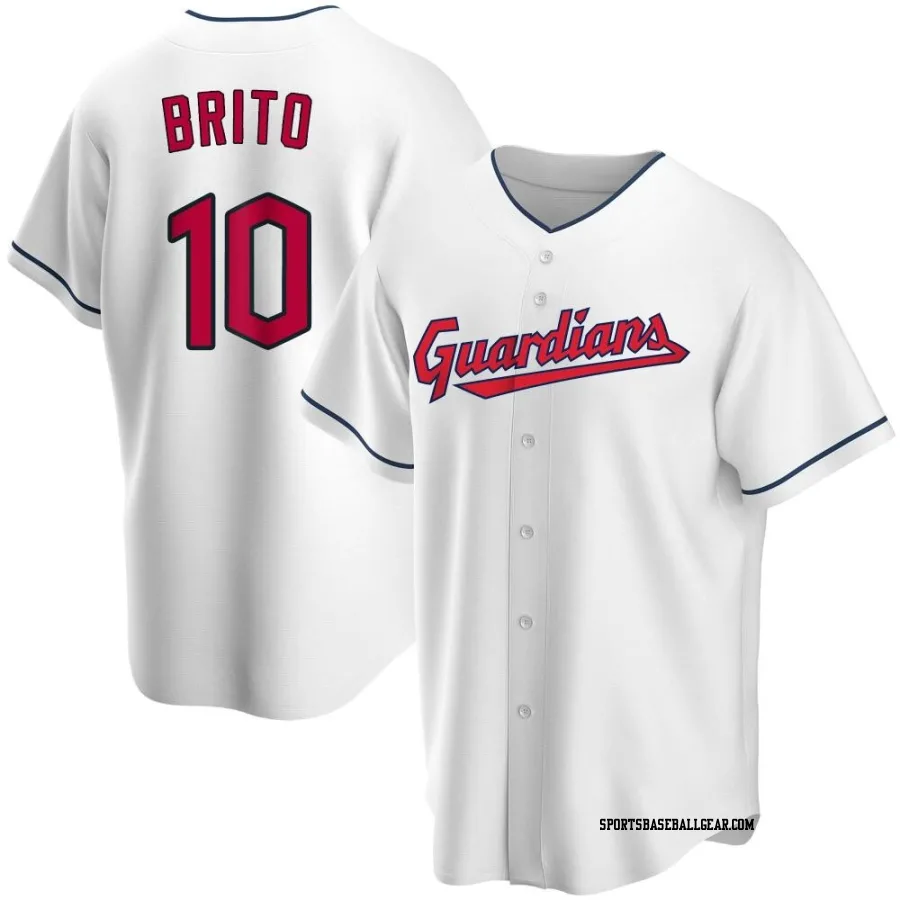 Juan Brito Men's Cleveland Guardians White Replica Home Jersey