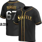 Juan Burgos Men's Seattle Mariners Black Golden Replica Alternate Jersey