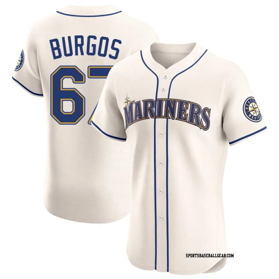 Juan Burgos Men's Seattle Mariners Cream Elite Alternate Jersey