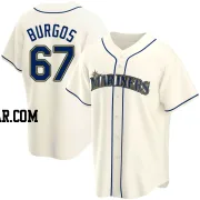 Juan Burgos Men's Seattle Mariners Cream Replica Alternate Jersey