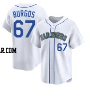 Juan Burgos Men's Seattle Mariners White Limited Throwback Cooperstown Collection Jersey